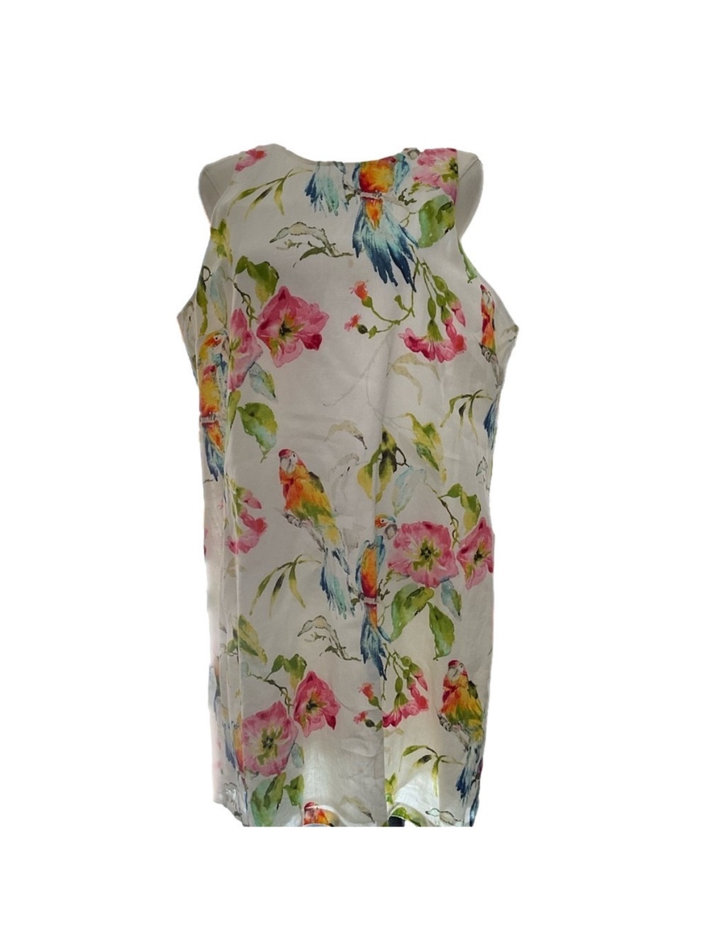 Tommy Bahama Tropical
Parrot print linen Dress Excellent condition XL